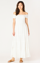 Load image into Gallery viewer, WHITE SMOCKED TIERED MAXI DRESS