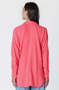 BRIGHT CORAL BUTTON FRONT BLOUSE