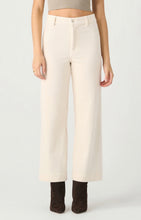 Load image into Gallery viewer, WIDE LEG CORDUROY ECRU ANKLE PANT