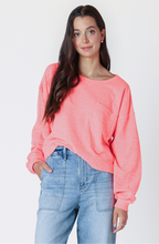 Load image into Gallery viewer, BRIGHT CORAL CREW NECK SWEATSHIRT